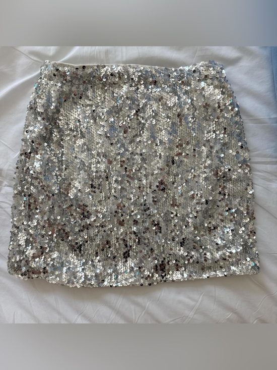 Dresses & Skirts - Silver Sequin Mini Skirt - Women
